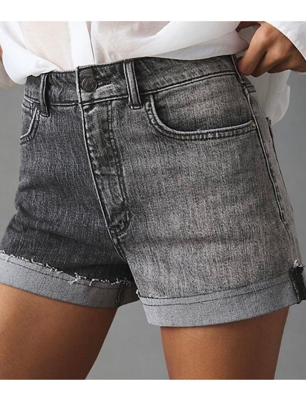 Anthropologie Pilcro The Signature High Rise Shorts Two Toned Size 25 - Picture 1 of 7